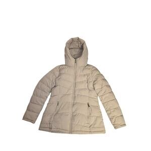 Calvin Klein Women’s Sorona Aura Puffer Jacket Hooded Beige Size M